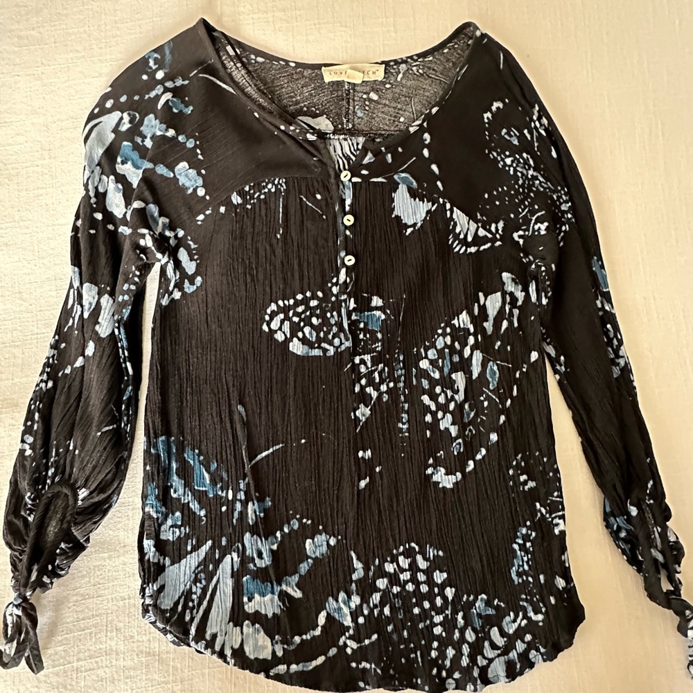 Lovestitch Navy Blue Butterfly Top